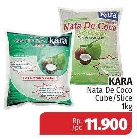 Promo Harga KARA Nata De Coco Cube, Slices 1 kg - Lotte Grosir