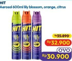 Promo Harga HIT Aerosol Lilly Blossom, Orange, Fresh Citrus 600 ml - Hypermart
