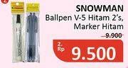 Promo Harga SNOWMAN Ball Point/SNOWMAN Marker Hitam  - Alfamidi