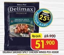Promo Harga Delimax Smoked Spicy Chicken Wings 450 gr - Superindo