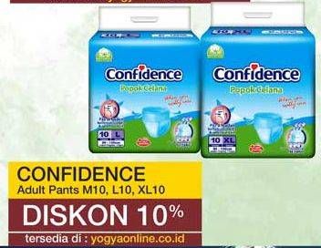 Promo Harga Confidence Adult Diapers Pants XL10, L10, M10 10 pcs - Yogya
