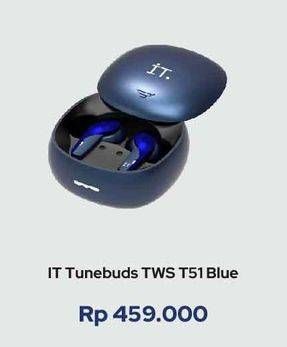 Promo Harga IT Tunebuds TWS T51 Blue  - iBox