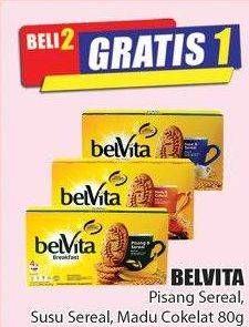 Promo Harga BELVITA Biskuit Breakfast Banana Cereal, Milk Cereal, Honey Chocolate 80 gr - Hari Hari