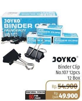 Promo Harga JOYKO Binderclip 107 per 12 box 12 pcs - Lotte Grosir