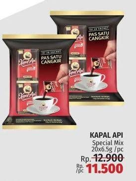 Promo Harga Kapal Api Kopi Bubuk Special Mix per 20 sachet 6 gr - LotteMart