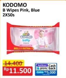 Promo Harga Kodomo Baby Wipes Classic Blue, Rice Milk Pink 50 pcs - Alfamart