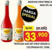 Promo Harga Tropicana Slim Syrup Orange, Cocopandan 750 ml - Superindo