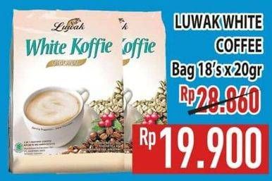 Promo Harga Luwak White Koffie per 18 sachet 20 gr - Hypermart