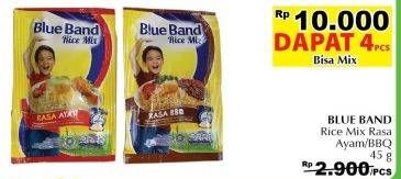 Promo Harga BLUE BAND Rice Mix Ayam, BBQ per 4 sachet 45 gr - Giant