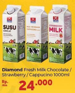 Promo Harga DIAMOND Fresh Milk Chocolate, Strawberry, Cappuccino 946 ml - Carrefour