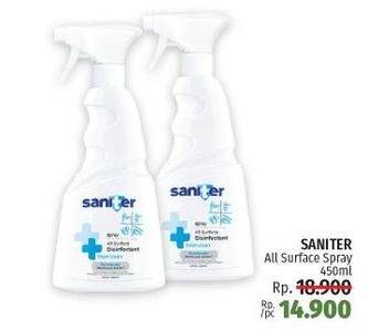 Promo Harga SANITER Air & Surface Sanitizer Aerosol 450 ml - LotteMart