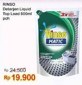 Promo Harga RINSO Detergent Matic Liquid Top Load 800 ml - Indomaret