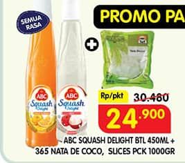 Promo Harga ABC Syrup Squash Delight + 365 Nata De Coco  - Superindo