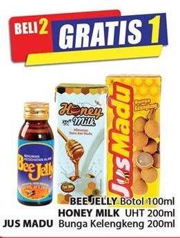 Promo Harga Bee Jelly, Honey Milk UHT, Jus Madu Bunga Kelengkeng  - Hari Hari