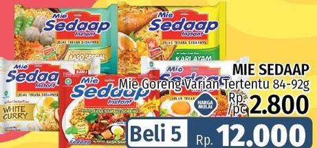 Promo Harga SEDAAP Mie Goreng per 5 pcs 90 gr - LotteMart