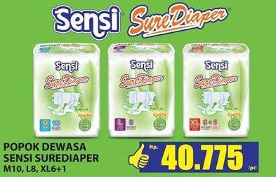 Promo Harga Sensi Sure Adult Diapers M10, L8, XL6+1 7 pcs - Hari Hari