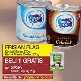 Beli 1 Frisian flag SKM putih dan cokelat 370g Gratis 1 sasa santan tepung 20g