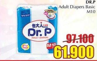 Promo Harga DR.P Adult Diapers Basic Type M10 10 pcs - Giant