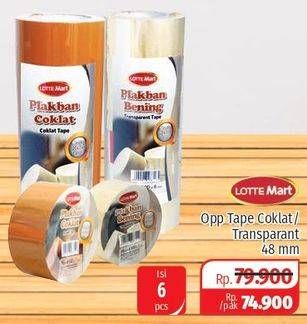 Promo Harga LOTTEMART OPP Tape Coklat, Transparant 6 pcs - Lotte Grosir