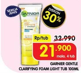 Promo Harga Garnier Light Gentle Clarifying Foam 100 ml - Superindo