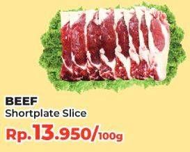 Promo Harga Beef Short Plate Slice per 100 gr - Yogya