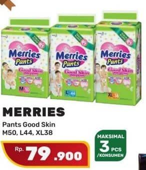 Promo Harga Merries Pants Good Skin M50, XL38, L44 38 pcs - Yogya