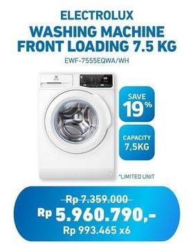 Promo Harga ELECTROLUX Washing Machine Front Loading EWF-7525EQWA/WH  - Electronic City