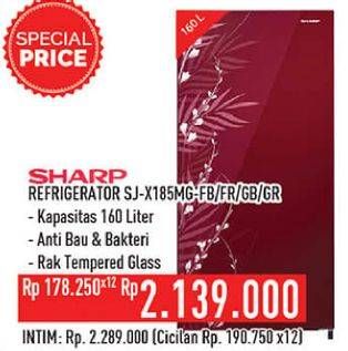 Promo Harga SHARP SJ-X185MG | Kulkas 1 Pintu Silver, GB, GR, Red  - Hypermart