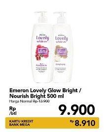Promo Harga EMERON Lovely Hand Body Lotion Glow White, Nourish Bright 500 ml - Carrefour