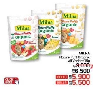 Promo Harga Milna Nature Puffs Organic All Variants 15 gr - LotteMart