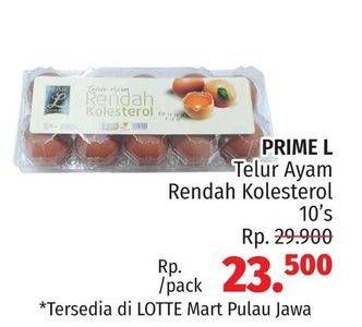 Promo Harga Prime L Telur Ayam Rendah Kolesterol 10 pcs - LotteMart