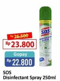 Promo Harga SOS Disinfectant Spray Eucalyptus 250 ml - Alfamart