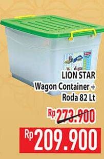 Promo Harga LION STAR Wagon Container + Roda 82000 ml - Hypermart