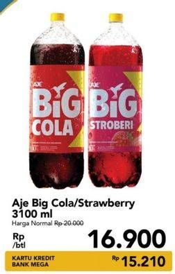 Promo Harga AJE BIG COLA Minuman Soda Cola, Strawberry 3100 ml - Carrefour