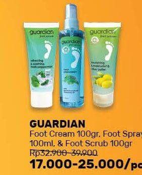 Promo Harga GUARDIAN Foot Cream 100 g/ Foot Spray 100 mL/ Foot Scrub 100 g  - Guardian