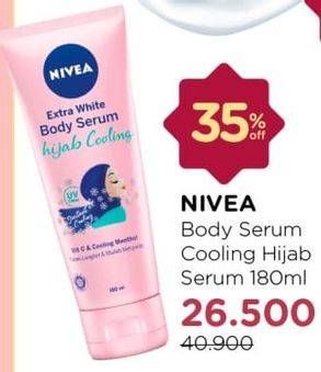 Promo Harga NIVEA Body Serum Extra White Hijab Cooling 180 ml - Watsons