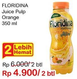 Promo Harga FLORIDINA Juice Pulp Orange Orange per 2 botol 350 ml - Indomaret
