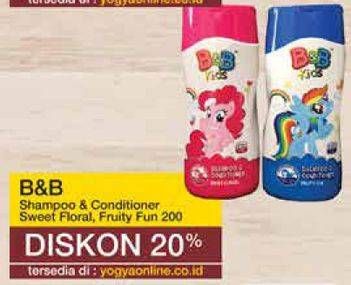 Promo Harga B&B KIDS Shampoo & Conditioner Little Pony Pinkie Pie, Little Pony Rainbow Dash 200 ml - Yogya