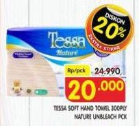 Promo Harga Tessa Soft Hand Tissue Unbleach 300 pcs - Superindo