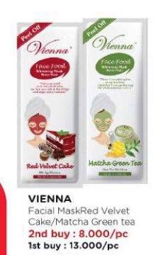 Promo Harga Vienna Face Food Mask Red Velvet Cake, Matcha Green Tea 15 ml - Watsons