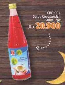 Promo Harga CHOICE L Syrup Cocopandan 500 ml - LotteMart