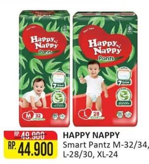 Promo Harga Happy Nappy Smart Pantz Diaper L28, L30, M32, M34, XL24 24 pcs - Alfamart