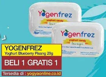Promo Harga YOGENFREZ Yogurt Blueberry Pisang 20 gr - Yogya