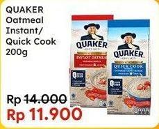 Promo Harga QUAKER Oatmeal Instant, Quick Cooking 200 gr - Indomaret