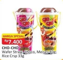 Promo Harga Cho Cho Wafer Snack Strawberry, Choco, Chocolate Meises, Rice Cripsy  - Alfamart