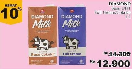 Promo Harga DIAMOND Milk UHT Full Cream, Coklat 1000 ml - Giant