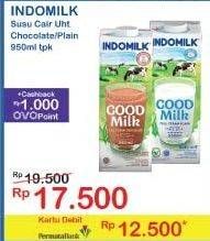 Harga Indomilk Susu UHT Cokelat, Full Cream Plain 950 ml di Indomaret