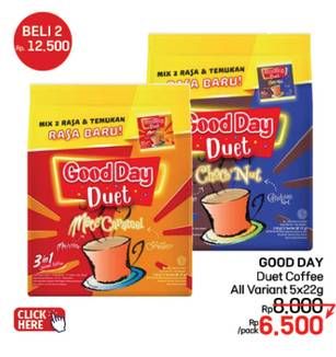 Promo Harga Good Day Coffee Duet All Variants per 5 sachet 22 gr - LotteMart