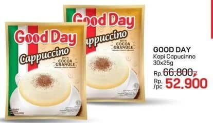 Promo Harga Good Day Cappuccino per 30 sachet 25 gr - LotteMart