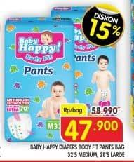 Promo Harga Baby Happy Body Fit Pants M32, L28 28 pcs - Superindo